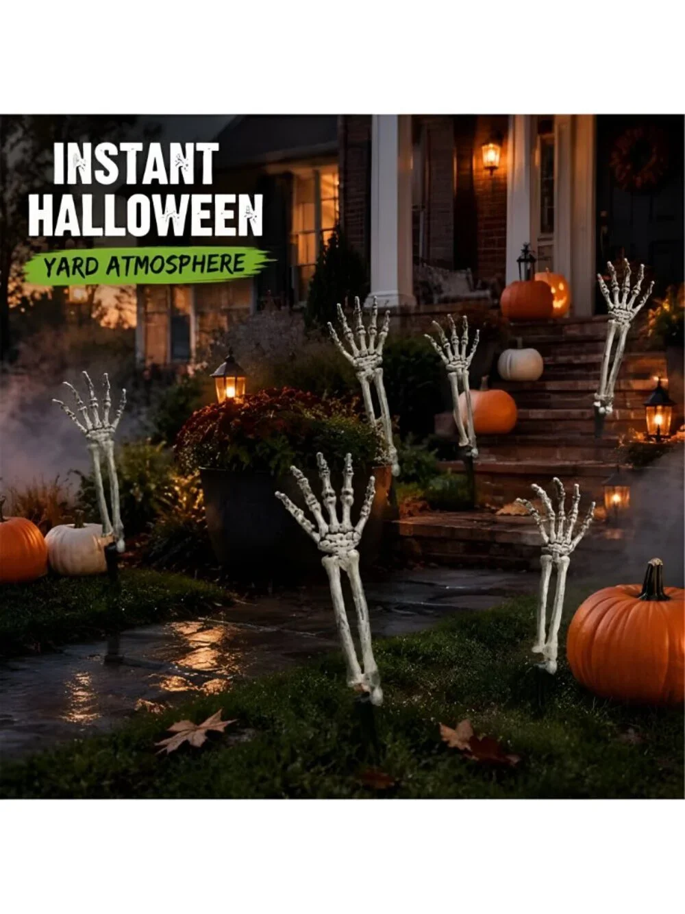 6PC Realistic Skeleton Arm Stakes Halloween Decorations for Lawn Stakes